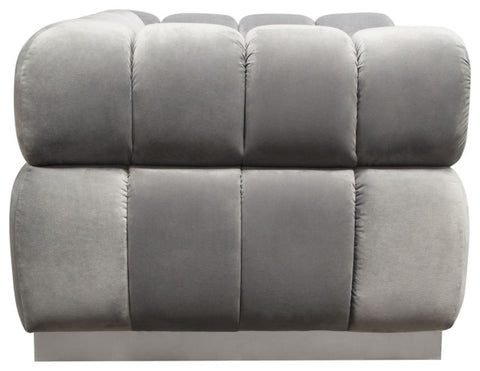 Image Low Profile Chair in Platinum Grey Velvet Brushed Silver Base By Diamond Sofa