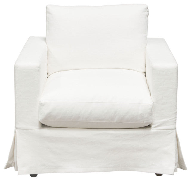 Savannah Slip-Cover Chair in White Natural Linen By Diamond Sofa