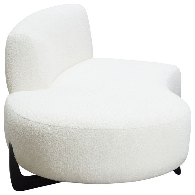 Vesper Curved Armless Left Chaise, White By Diamond Sofa