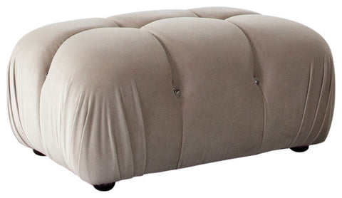 Paloma Rectangle Ottoman in Mink Tan Velvet By Diamond Sofa
