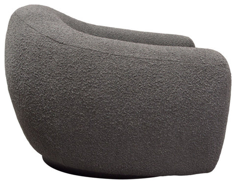 Pascal Swivel Chair With Boucle Textured Fabric, Charcoal By Diamond Sofa