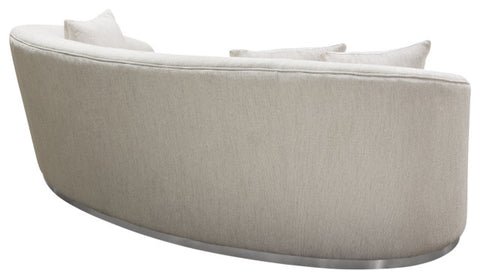 Raven Sofa in Light Cream Fabric Brushed Silver Accent Trim By Diamond Sofa