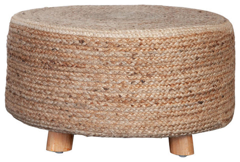 Round Accent Stool in Natural Jute Fiber By Diamond Sofa