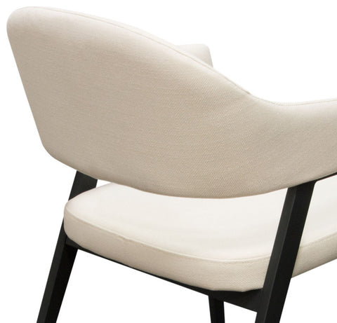 Adele Dining Accent Chairs, Set of 2, Cream Fabric, Metal Frame By Diamond Sofa