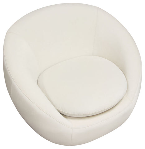 Celine Swivel Accent Chair, Light Cream Velvet With Brushed Gold Accent Band By Diamond Sofa