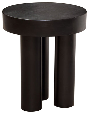 Rune 16" Round End Table With Iron Leg Base, Black By Diamond Sofa