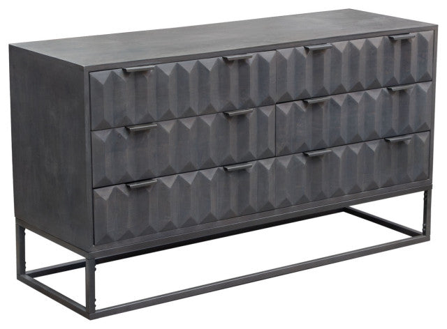 Diamond Sofa Spectrum Smoke Grey 6-Drawer Dresser | Ornate Home Diamond Sofa Spectrum Smoke Grey 6-Drawer Dresser | Ornate Home