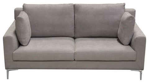 Seattle Loose Back Loveseat in Grey Polyester Fabric By Diamond Sofa