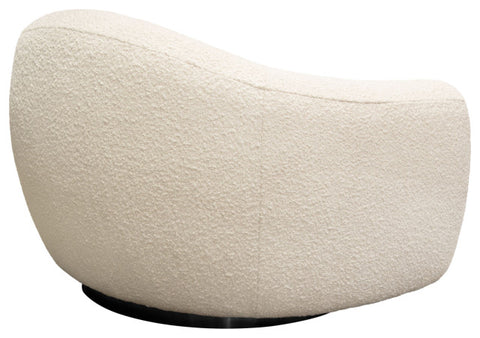 Pascal Swivel Chair in Bone Boucle Textured Fabric Contoured Arms & Back By Diamond Sofa