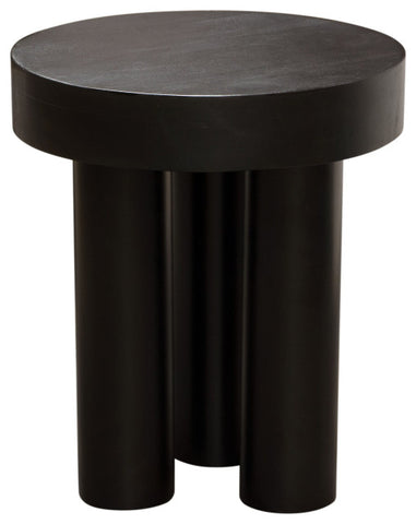 Rune 16" Round End Table With Iron Leg Base, Black By Diamond Sofa