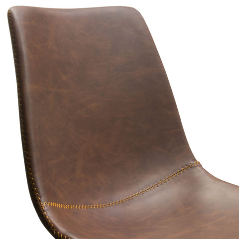 Theo Set of (4) Dining Chairs in Chocolate Leatherette Black Metal Base By Diamond Sofa