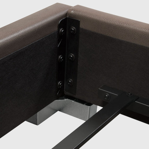 Bardot Channel Tufted Eastern King Bed in Elephant Grey Leatherette By Diamond Sofa