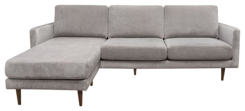 Kelsey Reversible Chaise Sectional in Grey Fabric By Diamond Sofa