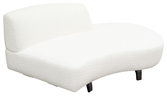 Vesper Curved Armless Right Chaise, White By Diamond Sofa