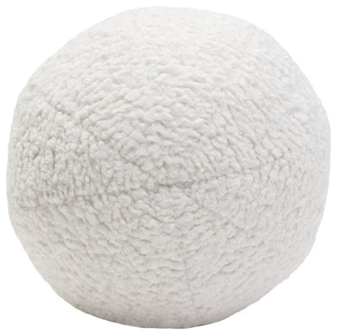 Set of (2) 10 Round Accent Pillows in White Faux Sheepskin By Diamond Sofa