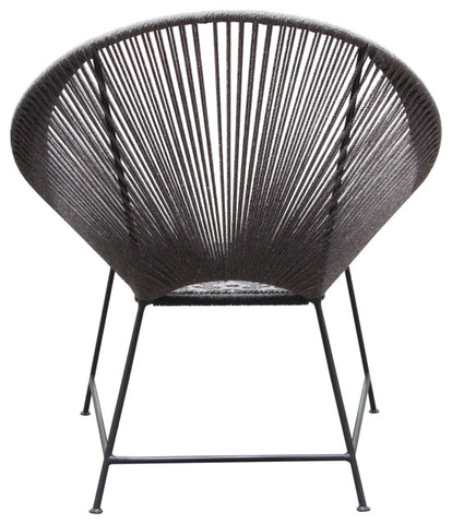 Pablo 2-Pack Accent Chairs in Black/Grey Rope w/ Black Metal Frame By Diamond Sofa