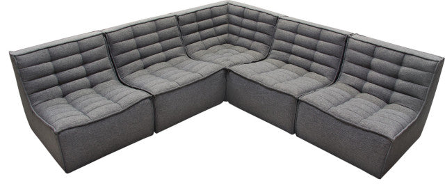 Marshall 5 Piece Corner Modular Sectional - Gray By Diamond Sofa