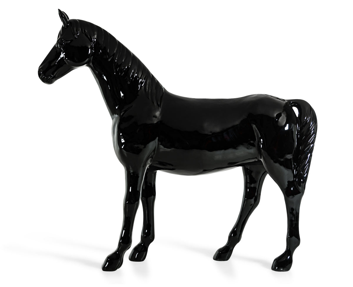 Modrest Black Full Size Horse Sculpture Model VGTHSV-001-BLK