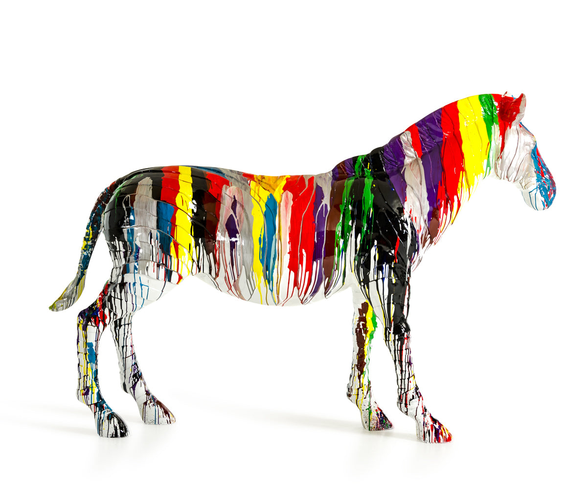 Modrest Large Rainbow Zebra Sculpture Model VGTHTH-171