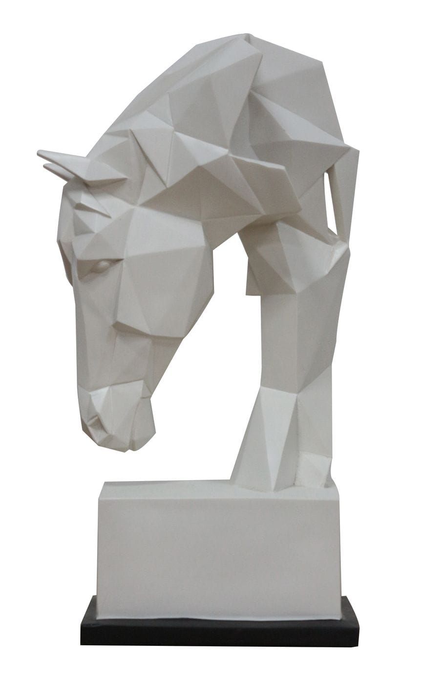 Modrest Horse Geometric White Sculpture Model VGTHDS0071-HORSE