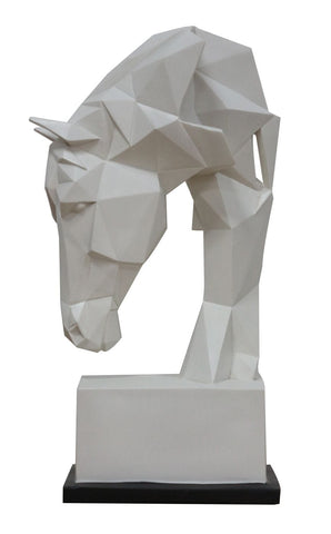 Modrest Horse Geometric White Sculpture Model VGTHDS0071-HORSE