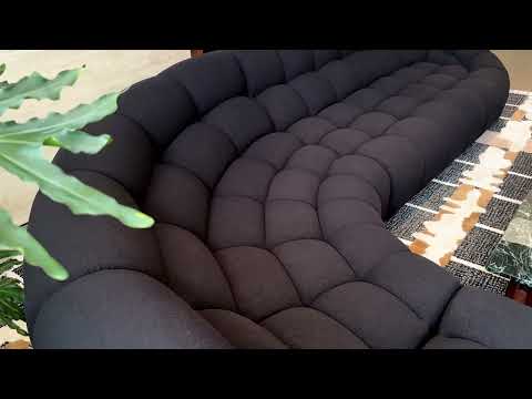 Divani Casa Yolonda Black Fabric Sectional Sofa Model VGEV-2126B-BLK