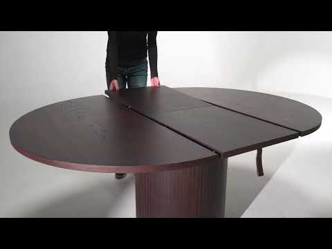 Modrest Miami Modern Brown Round Dining Table With Extension Model VGME121255-DT-BRN