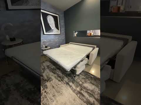 Lamod Italia Revers Italian Modern Grey Fabric Full Sofa Bed