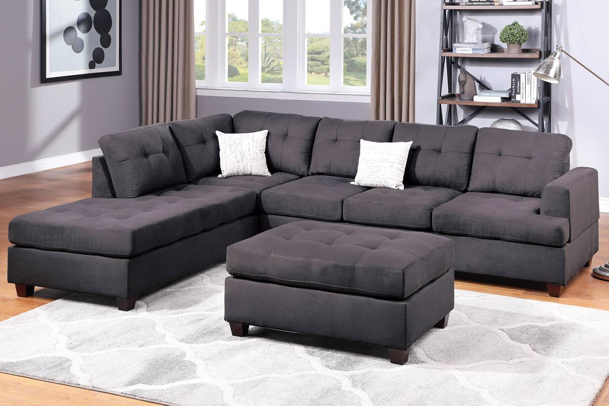 3 Piece Sectional Sofa Set Model F6404 By Poundex Furniture