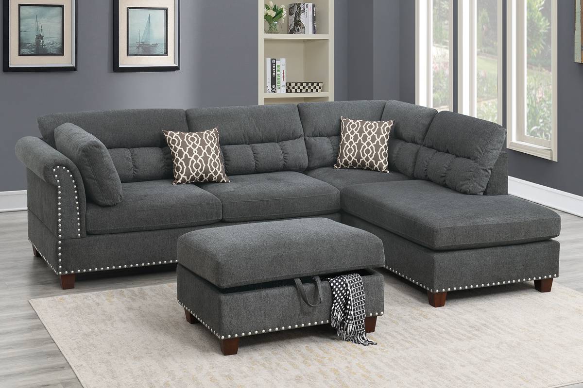 3 Piece Sectional Set Model F6417 By Poundex Furniture
