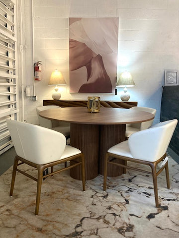 Modrest Depew Mid Century Modern Walnut Round Dining Table Model VGDWJ3646-1-WAL