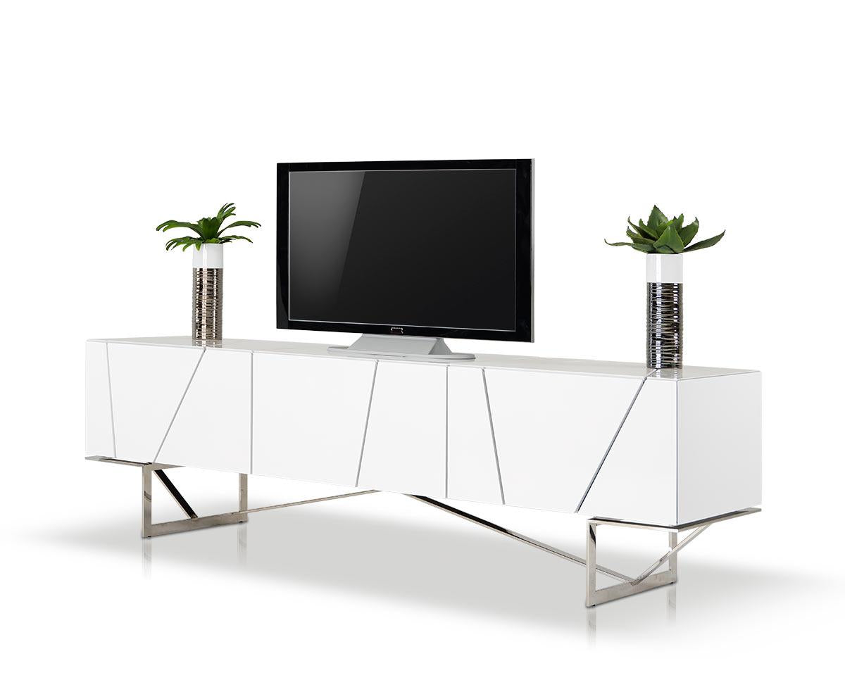 Rostock Modern White Tv Stand Model VGWCROSTOCK-WHT