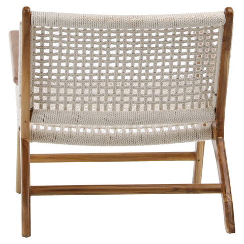 Calvin Natural Rope with Natural Stained Teak Frame Occasional Chair