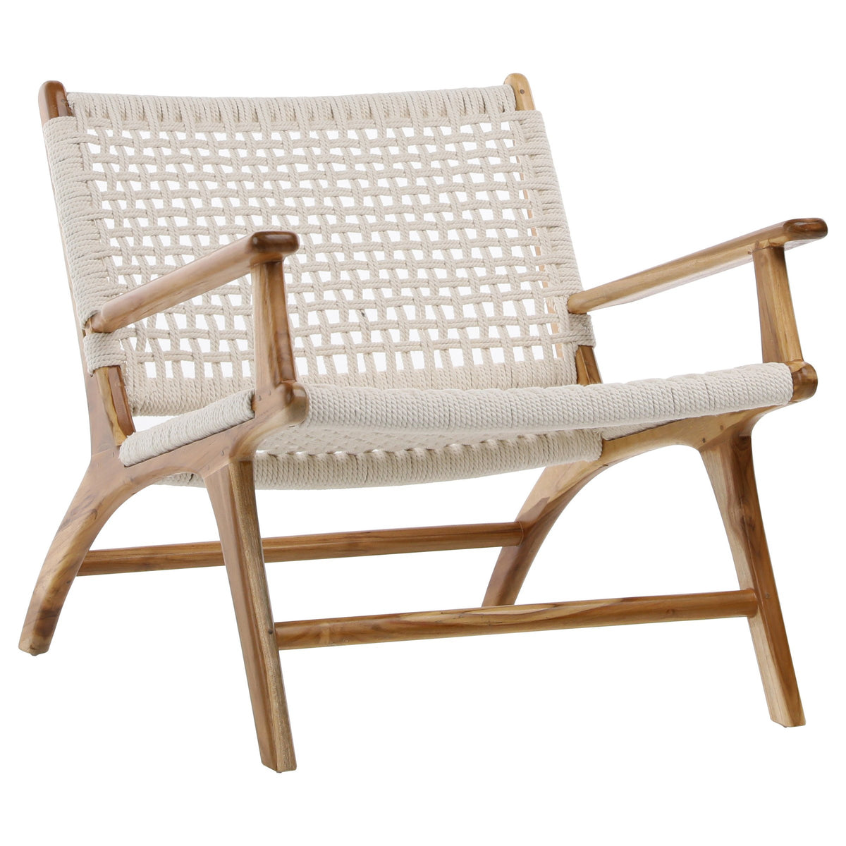 Calvin Natural Rope with Natural Stained Teak Frame Occasional Chair