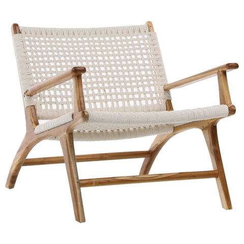 Calvin Natural Rope with Natural Stained Teak Frame Occasional Chair