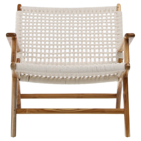 Calvin Natural Rope with Natural Stained Teak Frame Occasional Chair