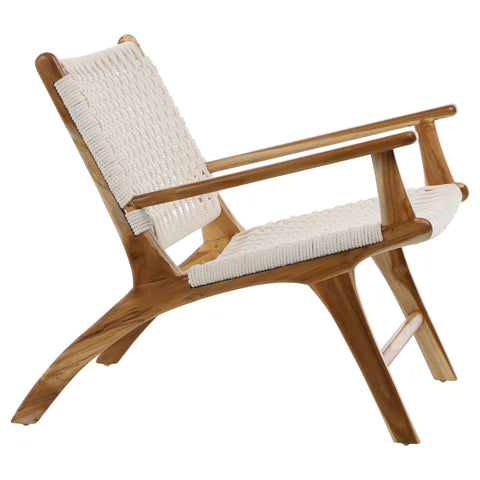 Calvin Natural Rope with Natural Stained Teak Frame Occasional Chair