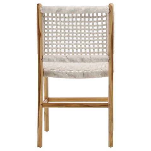 Diaz Natural White Rope with Natural Stain Teak Frame Dining Chair