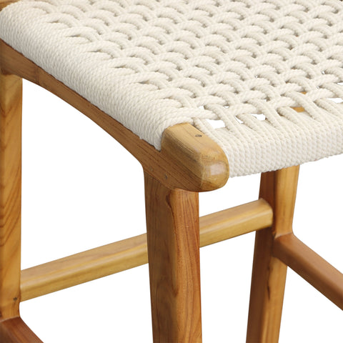 Diaz Natural Finish with White Rope Counter Stool