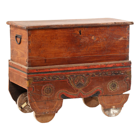 Old Distressed Painted And Waxed Finish Gerobog Trunk