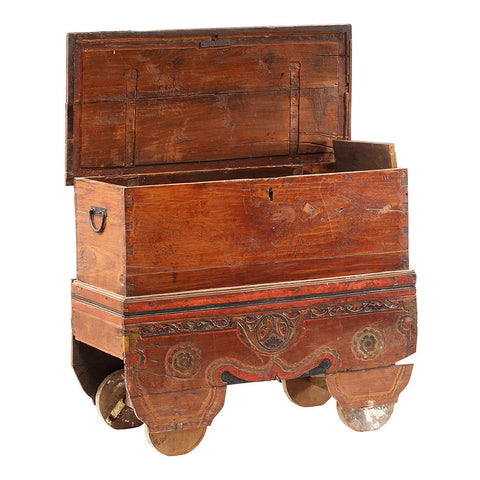 Old Distressed Painted And Waxed Finish Gerobog Trunk