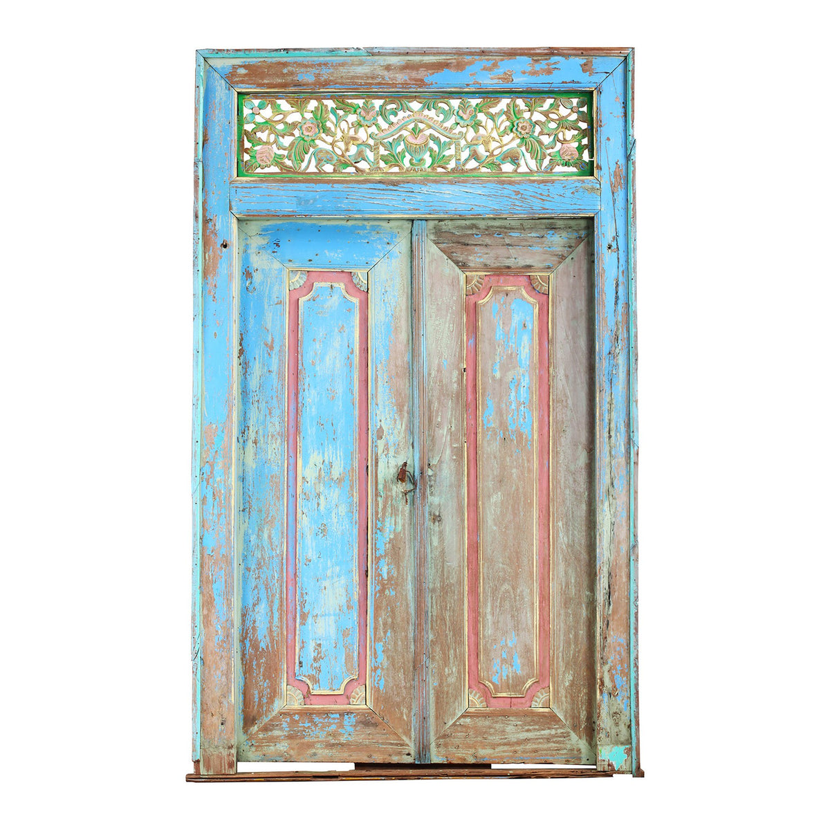 Antique Original Distressed Paint and Waxed Finish Madura Door
