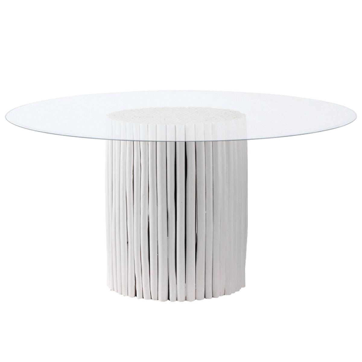 Bertin White Stain Finish Round Dining Table