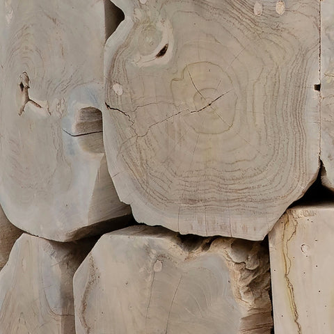 Briar Bleached Teak Finish Round Dining Table