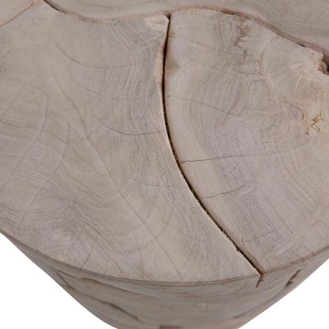 Briar Bleached Teak Finish Round Side Table