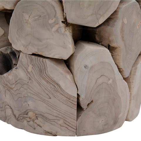 Briar Bleached Teak Finish Round Side Table