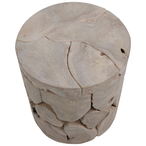 Briar Bleached Teak Finish Round Side Table