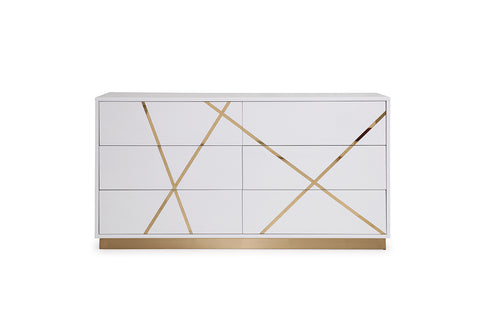 Modrest Nixa Modern White & Gold Bedroom Set Model VGVC-BD1909-SET-WHT