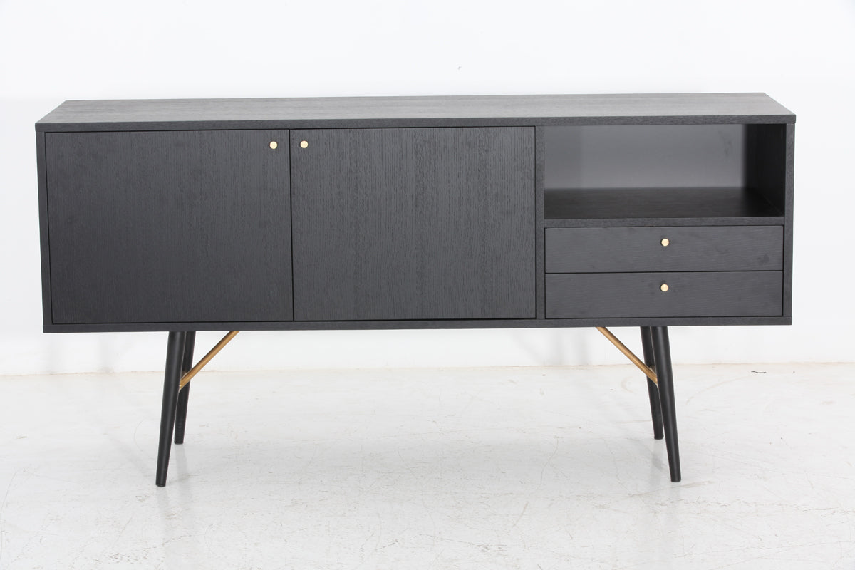 Modrest Billy Modern Black Oak & Gold Buffet Model VGDWJ9580-1