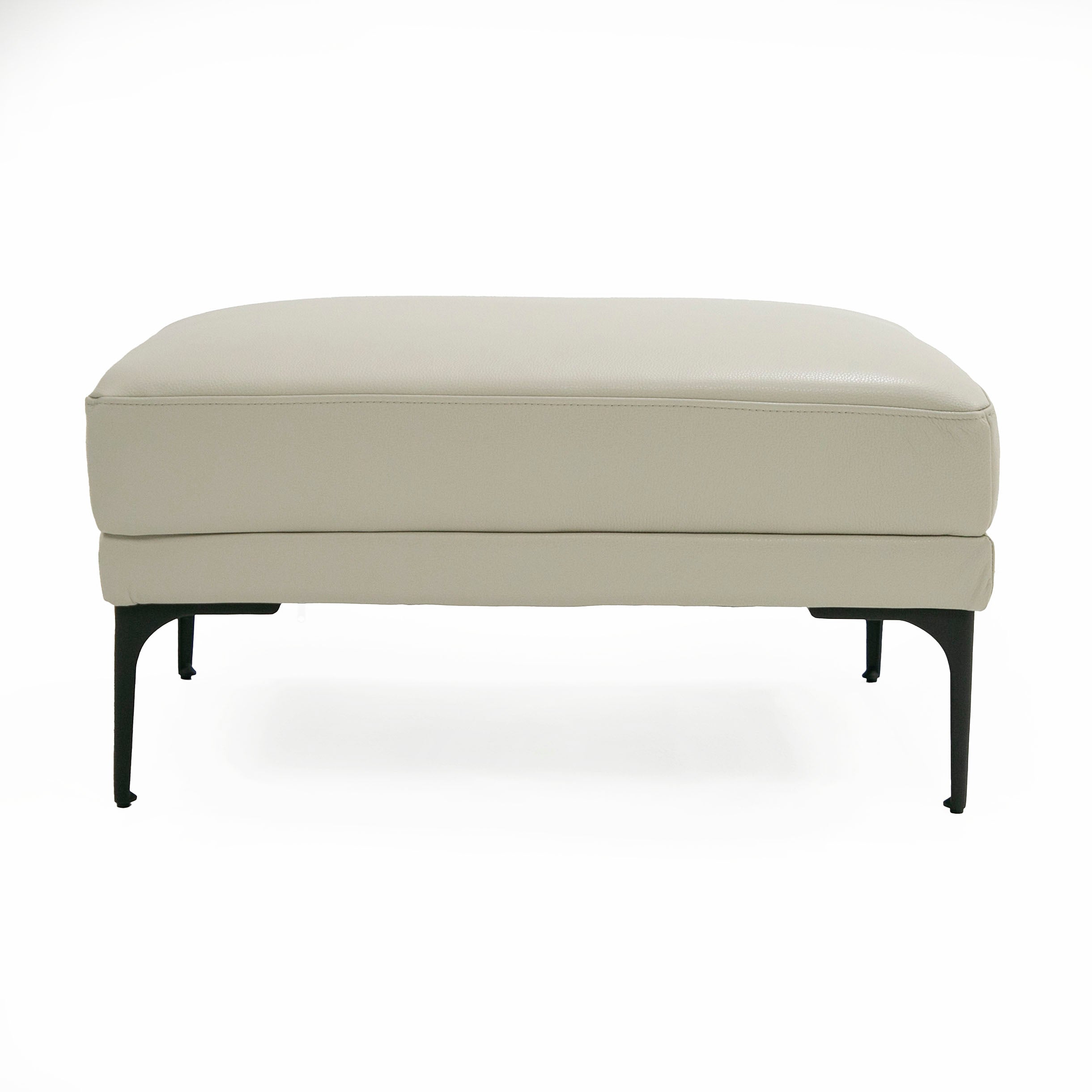 Divani Casa Jacoba Modern Light Grey Leather Rectangular Ottoman Model VGKK-KF-2620-ROT-LG
